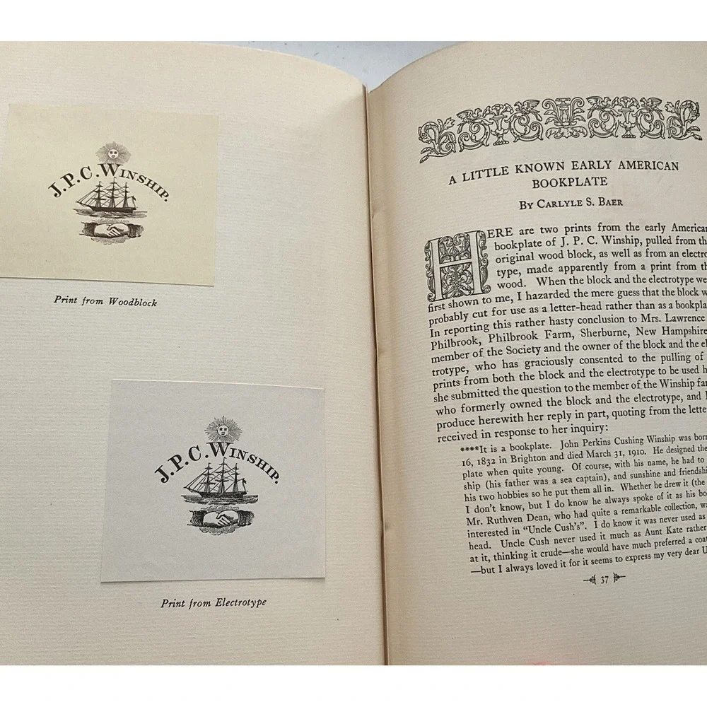 Ex Libris Year Book American Society of Bookplates Illustrated Rare 1939 Vintage